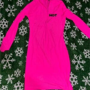 Hot Pink Long Sleeve Dress
